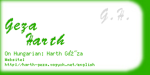 geza harth business card